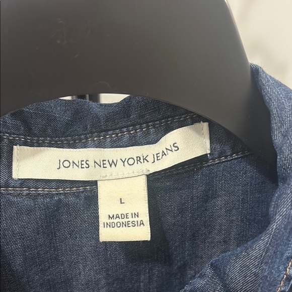 Blue Long Sleeve Button Down Blouse - Picture 8 of 9